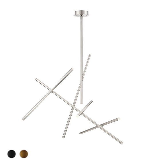 36250-028-Eurofase Lighting-Crossroads Chandelier 10 Light Metal-Satin Nickel Finish