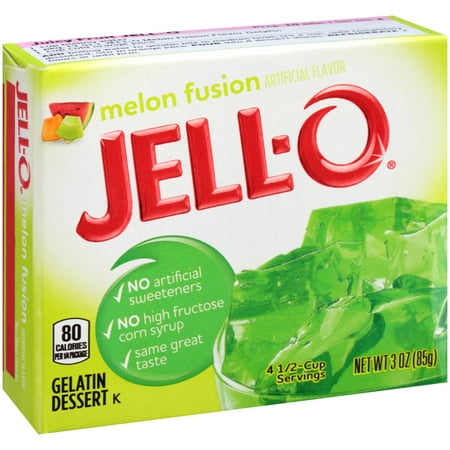 Jell-O Melon Fusion Instant Gelatin Mix, 3 oz Box - Walmart.com