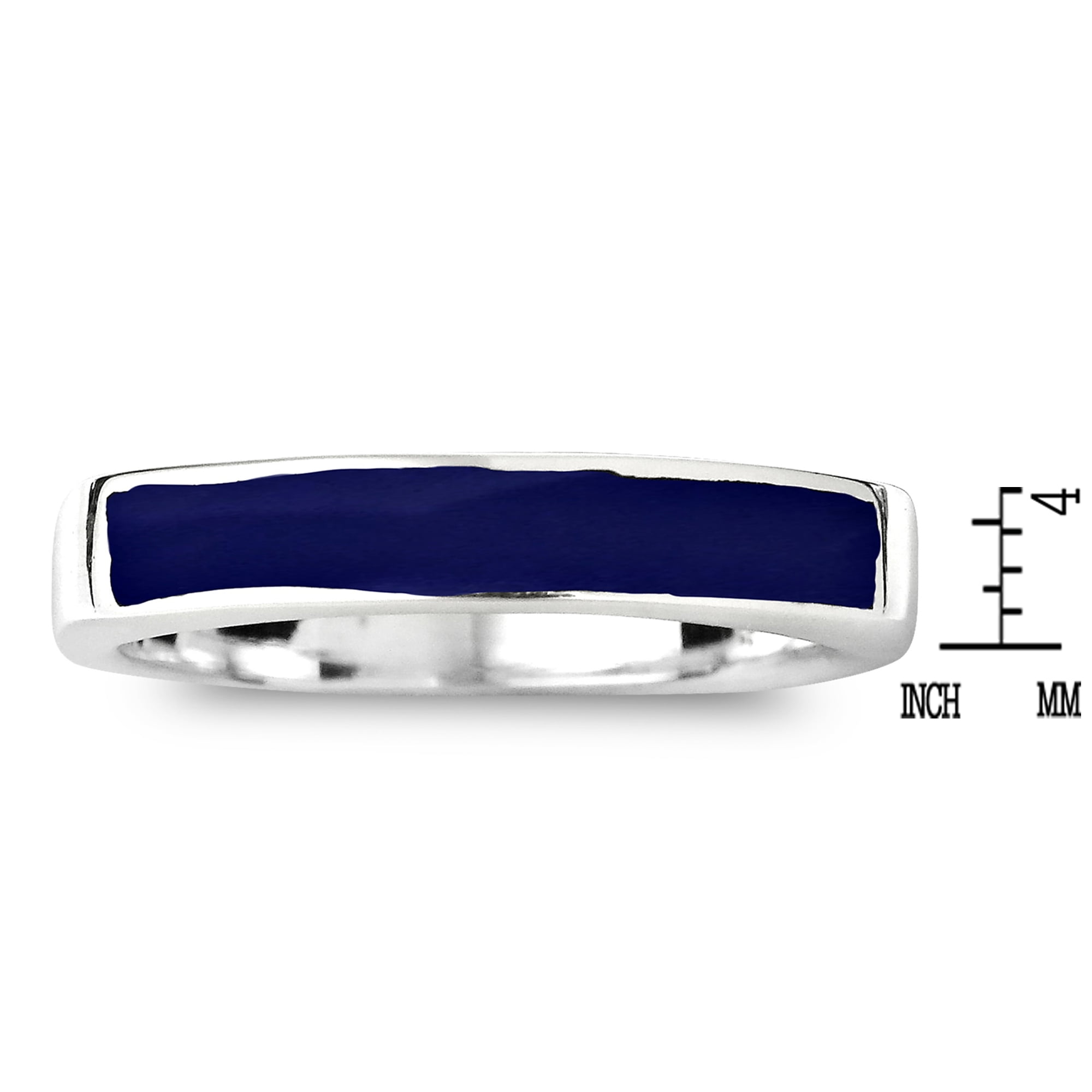 Aeravida Sterling Silver Bar Ring With Green Malachite Inlay - .925 Silver Women's Ring, Handcrafted, Modern Design, Gift For Daughter