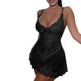 thumbnail image 5 of Sakmal Cozy Chemise Nightgowns Women See Through Spaghetti Straps Black Lightweight Moomoo Dress Lace Scoop Neck Short Sleeveless Chemises S-3XL, 5 of 5