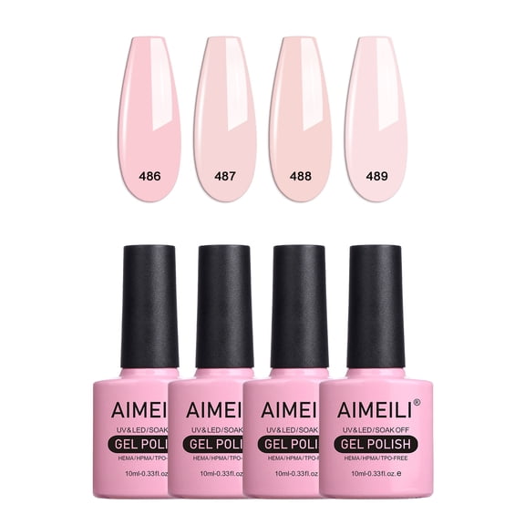 AIMEILI Soak off UV LED Gel Nail Polish Multicolour/Mix Colour/Combo Colour Set of 4pcs x 10ml - Kit Set 28