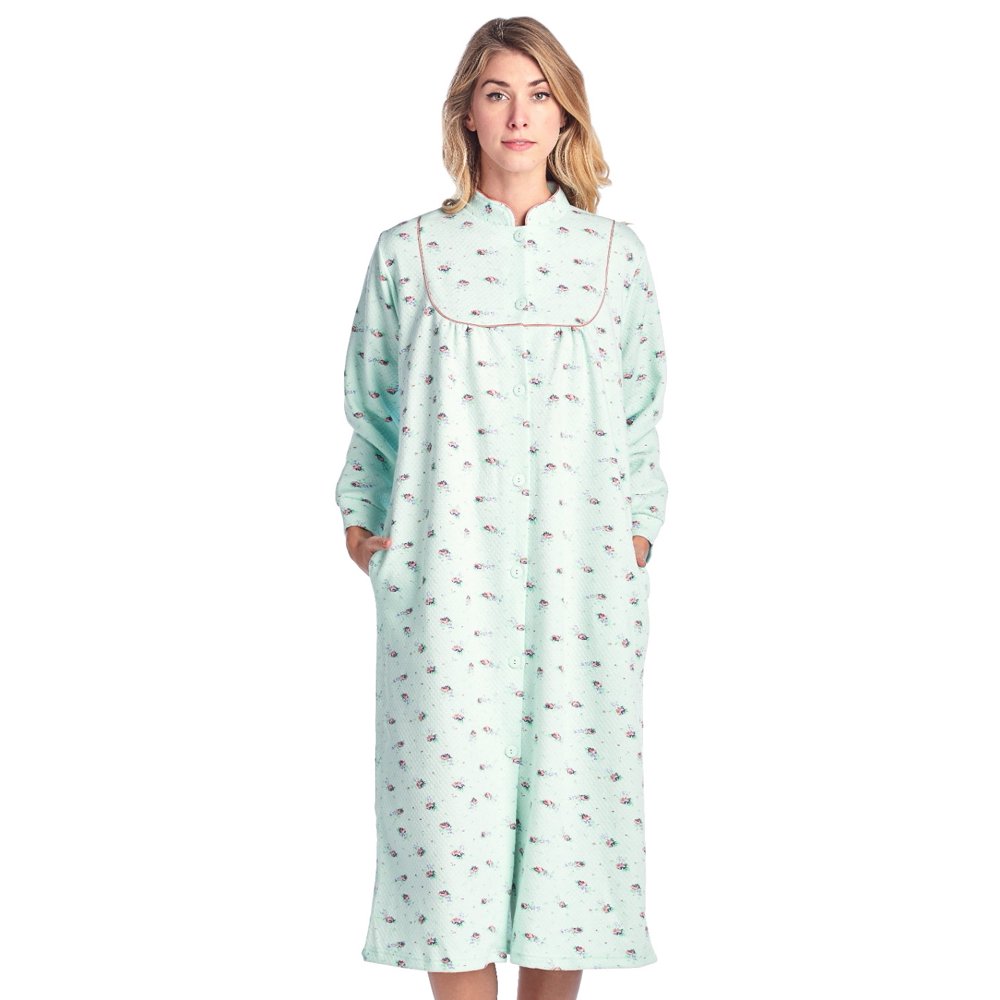 Casual Nights Casual Nights Women's Long Quilted Robe House Dress