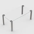 thumbnail image 4 of 66.9" Modern Clear Glass Dining Table for 6–8 People, Clear Rectangle Tempered Glass Top with Metal Legs, Minimalist Kitchen & Dining Room Table, 4 of 6
