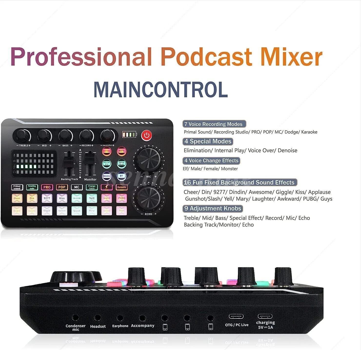 Studio Recording Kit Podcast Music Mixer Equipment Condenser Microphone BM-800