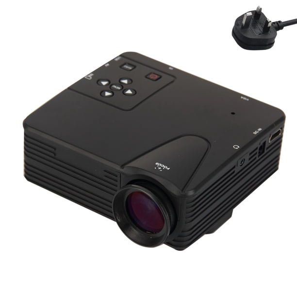 Mini proyector LED portátil 1920 x 1080 píxeles Full HD 1080P Proyector multimedia Video Película Cine en casa Enchufe del Reino Unido Vogacara EL0883-03B
