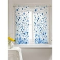 thumbnail image 3 of Blue Polka Dot Curtains 54 Inch Length, Sheer Curtains for Bedroom Living Room Window Modern Art Abstract Watercolor Dot Rod Pocket Voile Drapes Kitchen Curtains Small Half Window 52"x54" 2 Panels, 3 of 7