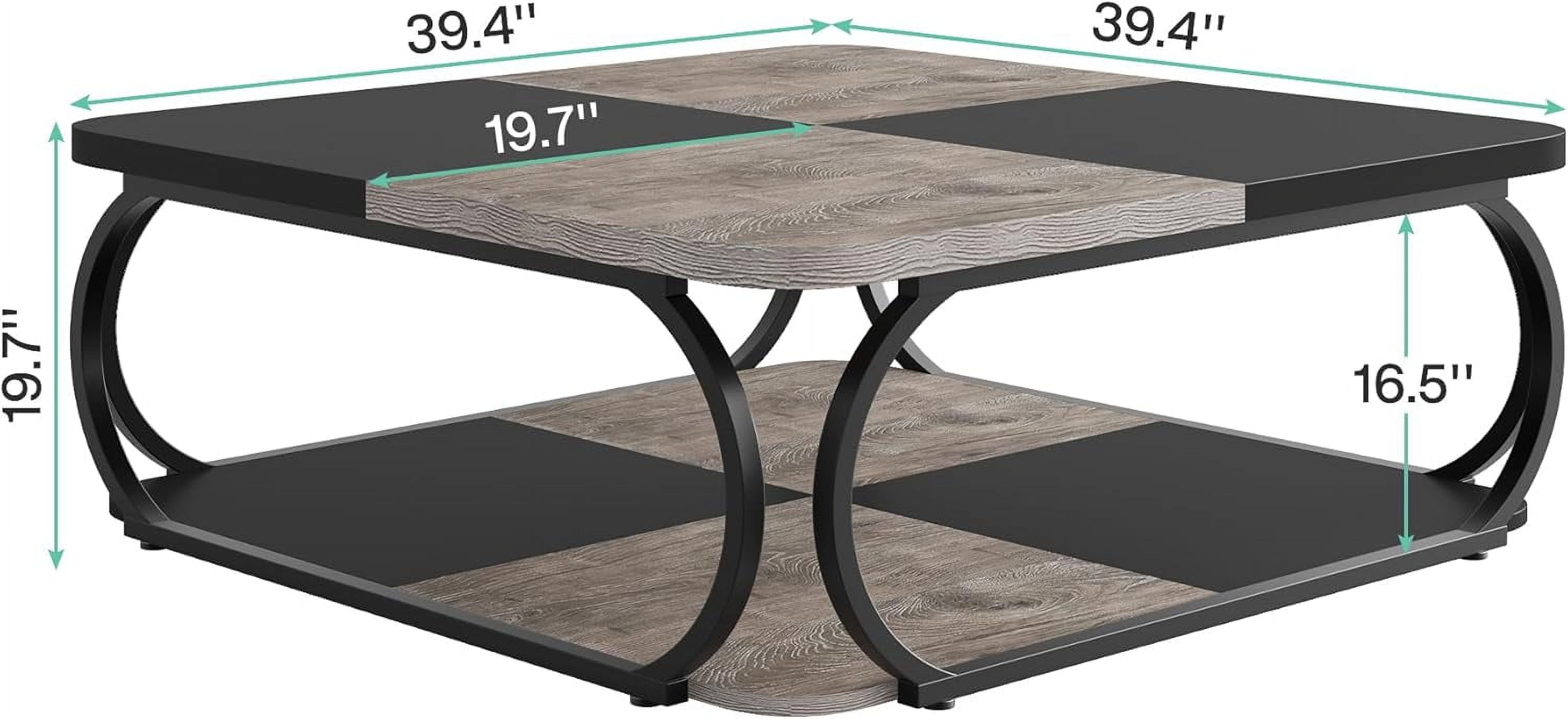 Tribesigns Coffee Table with Open Storage Shelf for Living Room, 39 Inch Large Wood Center Table