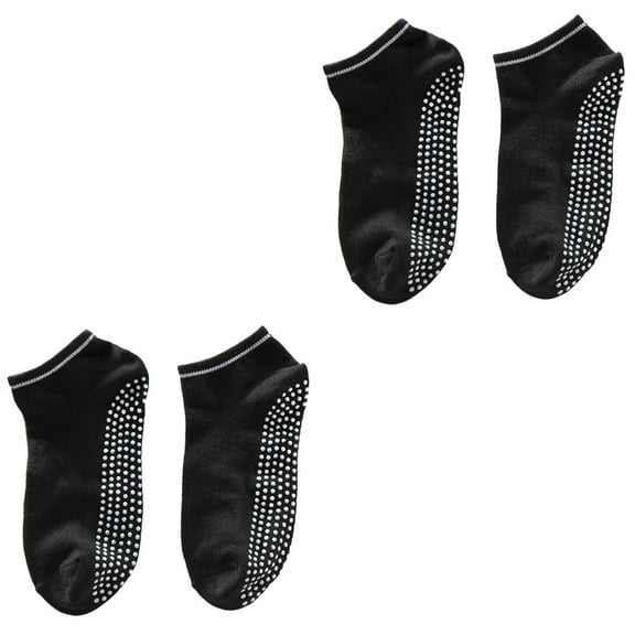 unbranded 6 Pairs Unisex Yoga Socks Non Skid Socks Ballet Non-slip Socks Gripper For Women (Black)