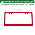 thumbnail image 4 of Unique Bargains License Plate Frame Stainless Steel Car License Plate Frame Bracket with Screws Caps 2 Hole Square Oval Hole Wide Frame Red, 4 of 7