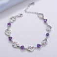 thumbnail image 3 of Pulsera de plata de ley 925 para mujer, pulseras chapadas en oro con circonio, regalo de aniversario de corazón para mujer, regalo de mamá, 2 piezas, 3 of 4
