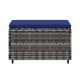 thumbnail image 3 of vidaXL Garden Footrests with Cushions 2 pcs Grey Poly Rattan, 3 of 5