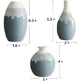 thumbnail image 2 of Ceramic Flower Vase, Blue Ceramic Vase Set of 3, Small Decorative Vase, Unique Glazed Design Vases, Modern Flower Vase for Home Decor, Centerpieces, Living Room, Kitchen, Wedding, 2 of 6