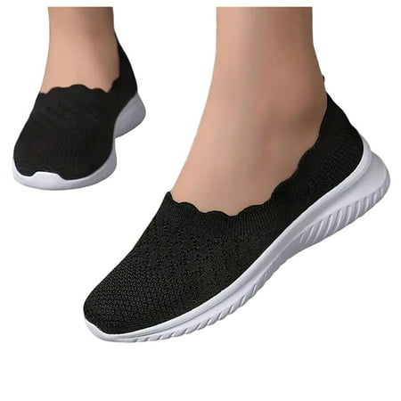 

QYZEU Athletic Shoes Women Womens Casual Sandals Women s Slip On Travel Soft Sole Comfortable Shoes Outdoor Leather Shoes Fashion Sports Breathable Shoes Black 41