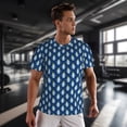 thumbnail image 3 of Wukai Beautiful King Penguin Pattern Print Men's Short-Sleeved Mesh T-Shirt,Quick-Dry Short Sleeve Workout T-Shirt-Medium, 3 of 8