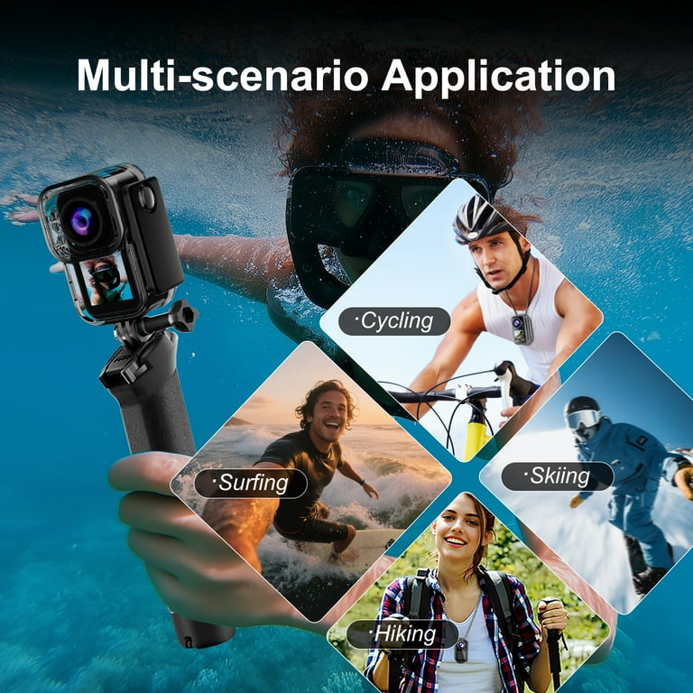 NUISK Dual Screen 4K Action Cam 128GB Waterproof Wearable Magnetic