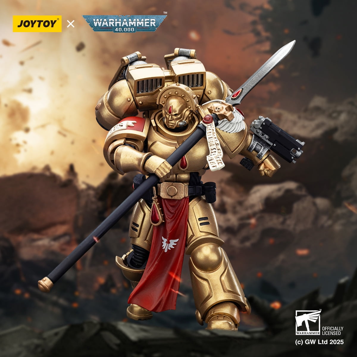 [IN STOCK] JOYTOY Warhammer 40K 1/18 Action Figures Blood Angels Sanguinary Guard 2 with Angelus Boltgun and Encarmine Spear