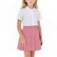 thumbnail image 2 of FAIWAD Girls Uniform Pleated Skirt Kids High Waist A-line Skorts Girls Solid Color Mini Skirts with Shorts, 2 of 8