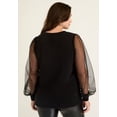 thumbnail image 2 of June & Vie Women's Plus Size -Sleeve French Terry Sweatshirt, 2 of 3