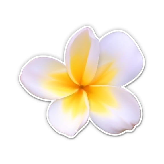 Plumeria Flower - 3" Vinyl Sticker - For Car Laptop Water Bottle Phone - Waterproof Decal