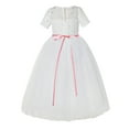 thumbnail image 2 of Ekidsbridal Ivory Floral Lace Tulle Flower Girl Dresses for Toddler Girls Social Events Birthday Party Pageant Gown LG2R4 6, 2 of 3