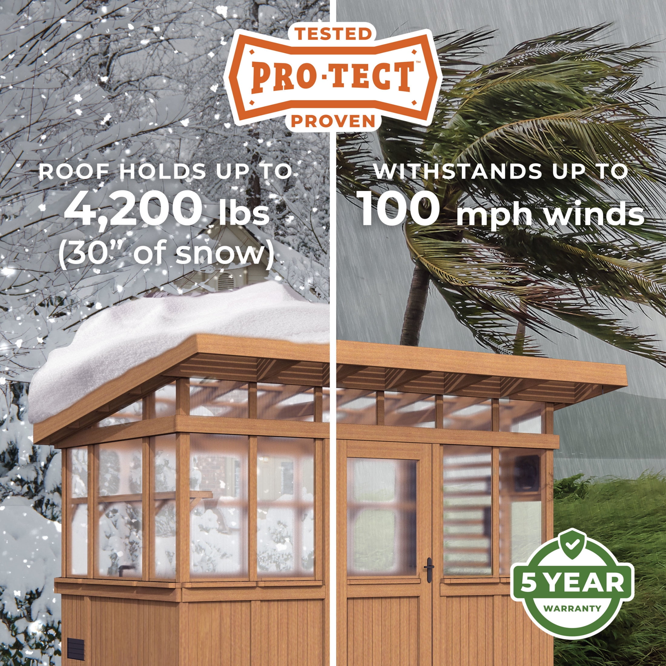 Backyard Discovery Poppy 11'x7' Cedar Wood and Polycarbonate Greenhouse Kit, PowerPort