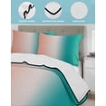 thumbnail image 4 of Quilts Twin XL Size, Teal Pink Ombre Soft Comforter Bedding Set for Bed, Modern Abstract Art Gradient Lightweight Quilted Bedspread with Pillow Cover(2 Pieces) for All Season, 68x98 Inch, 4 of 6
