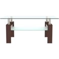 thumbnail image 4 of Rectangle Glass Coffee Table, Tea Table Modern Side Coffee Table with Lower Shelf Suitable for Living Room, 2-Tier Center Coffee Tables for Living Room, Tempered Glass Tabletop & Metal Legs, 4 of 8