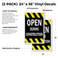 thumbnail image 2 of Open During Construction (2-PACK) 24" x 36" Vinyl Decals | Sign Insert Peel & Stick Decals Stickers Window Signs, 2 of 2