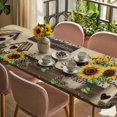 thumbnail image 3 of Farmhouse Sunflowers Table Cloths for 8 Foot Rectangle Tables, Western Star Vintage Sparrows Patio Waterproof Elastic Fitted Tablecloths, Washable Rectangular Table Cover for Camping, 3 of 8