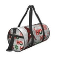 thumbnail image 3 of Xecao Cute Santa print Round Travel Duffel Bag is a foldable gym bag with an inner pocket, perfect for travel sports, 3 of 8