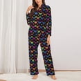 thumbnail image 2 of Fotbe Rainbow Butterfly Conjunto de Pijama de Manga Larga para Mujer con Estampado, Ropa de Dormir de 2 Piezas, Conjunto de Casa Suave y Cómodo con Bolsillos-Large, 2 of 7
