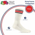 thumbnail image 4 of Fruit of the Loom Mens Americana Crew Socks, 2-Pack, Sock Sizes 6-12, 4 of 8