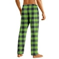 thumbnail image 4 of Havenx Flannel Pajamas for Men Microfleece Plaid Pj Bottoms 2025 Big and Tall Sleep Pants Elastic Waist Wide Leg Soft Sleep & Lounge Pants,Green XL, 4 of 6