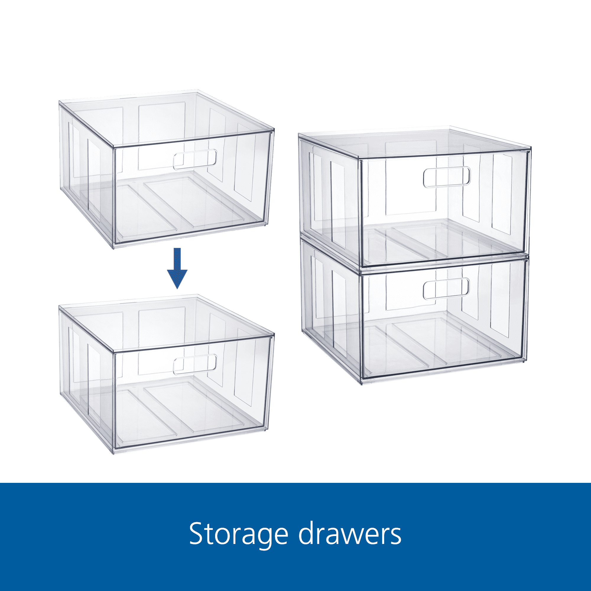 Mainstays Clear Glossy Plastic Pull-Out Closet Drawer Extra Large Size, Adult Size