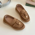thumbnail image 3 of Dakaela Toddler Boys Girls Loafers Little Kids Slip on Oxford Dress Flats Casual Boat Walking Shoes School Uniform Moccasin 6 10 12 18 Months 3T 4T 5T Brown Size 6.5, 3 of 7
