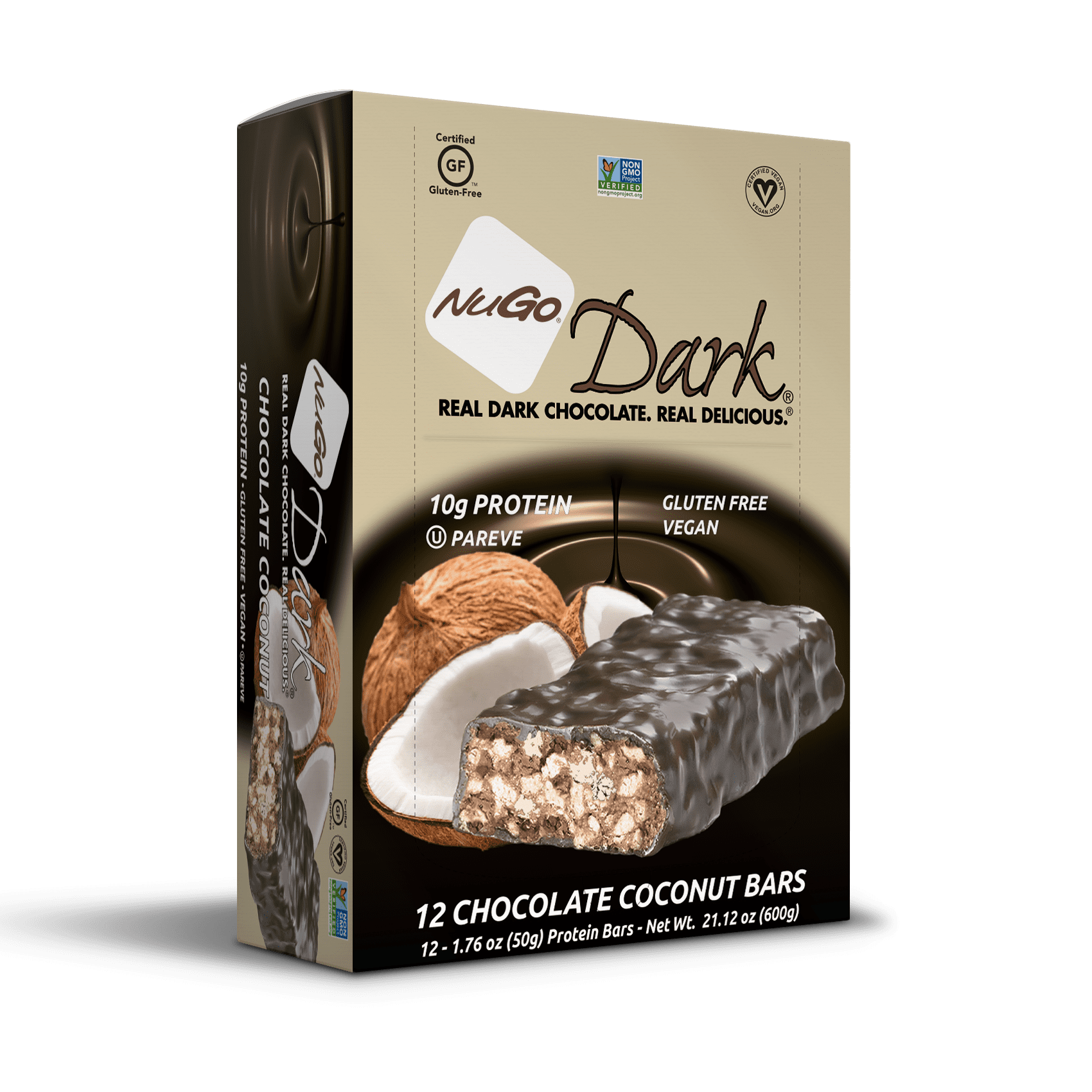 NuGo Dark Protein Bar, Chocolate Coconut, 10g Protein, 12 Ct Walmart