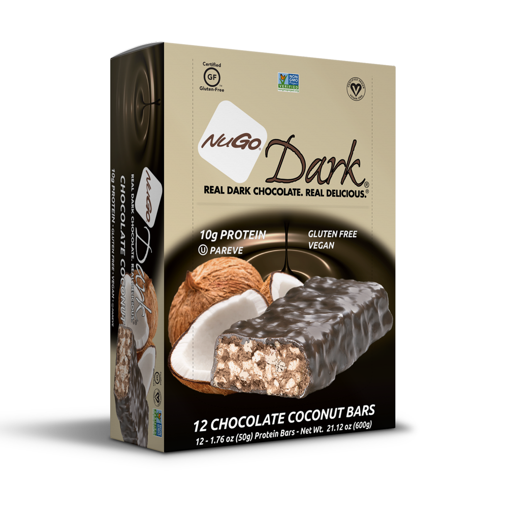 NuGo Dark Protein Bar, Chocolate Coconut, 10g Protein, 12 Ct Walmart