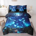 thumbnail image 1 of YST Blue Butterfly Bedding Set, Neon Gradient Glowing Butterflies Comforter Set, 7-Piece, Magic Jungle, Twin Size, 1 of 4