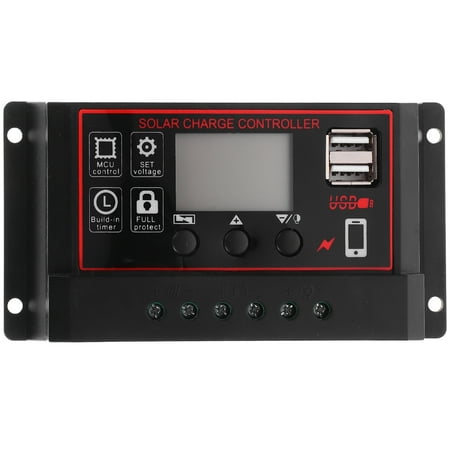 

Qumonin 20A Dual USB Solar Charge Controller LCD Regulator for 12V 24V Generator