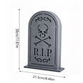 thumbnail image 3 of Lit Halloween Tombstone Outdoor Scene Decoration, Spooky Resin Graveyard Yard Decor, Gothic Skeleton Hands Tabletop Ornament, Holiday Party Centerpiece, 3 of 6