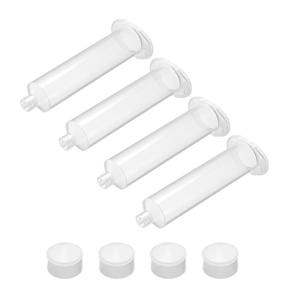 Tubo de jeringas adhesivas claras de distribución de aire de 30CC/30ML con pistón para uso industrial, 4 piezas