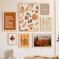 thumbnail image 2 of Póster de paisaje de mano abstracta con citas de hojas de calabaza de otoño, impresiones de arte de pared de galería, imágenes de pintura en lienzo, decoración de sala de estar, 2 of 4