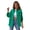 Green 2XL, variant on Women Denim Jacket Retro Single-breasted Ripped Hole Turn-down Collar Long Sleeves Solid Color Flap Pockets Lady Coat Commuting Shopping Coat