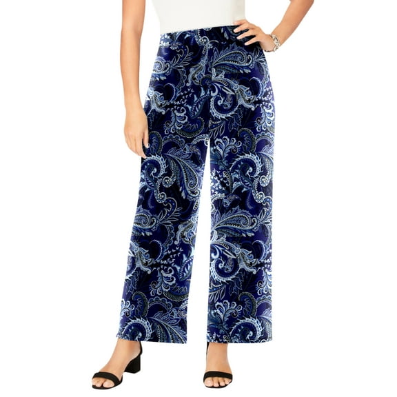 Jessica London Women's Plus Size Everyday Stretch Knit Wide Leg Pant