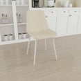 thumbnail image 4 of Tcbosik Set of 4 Modern Dining Chairs, Armless Kitchen Chairs, Linen Fabric Accent Chairs with Metal Legs for Home Office, Beige, 4 of 8