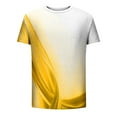 thumbnail image 5 of Penkiiy T Shirts for Men Casual Shorts Sleeves Round Neck Pullover 3D Digital Printing Sports Fitness Blouse Plus Size Tops 4XL Yellow, 5 of 5