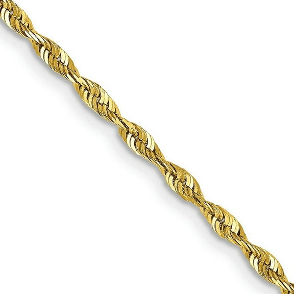 10k Yellow Gold Lightweight Lobster Claw Closure 2.0mm Sparkle Cut Extra Lite Rope Chain Necklace 20 Inch - Chain Neckla