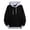 Black, variant on Men's Color Block Patchwork Hooded Sweatshirt Long Sleeve Casual Pullover Top with Pocket for Autumn Winter Oversized Pullover Long Sleeve Crewneck Casual Tops