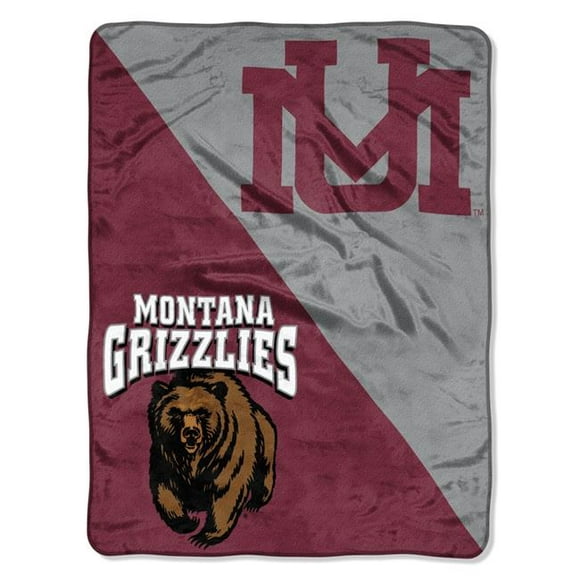 The Northwest 1COL-65901-0065-RET Montana Grizzlies Halftone Raschel Blanket