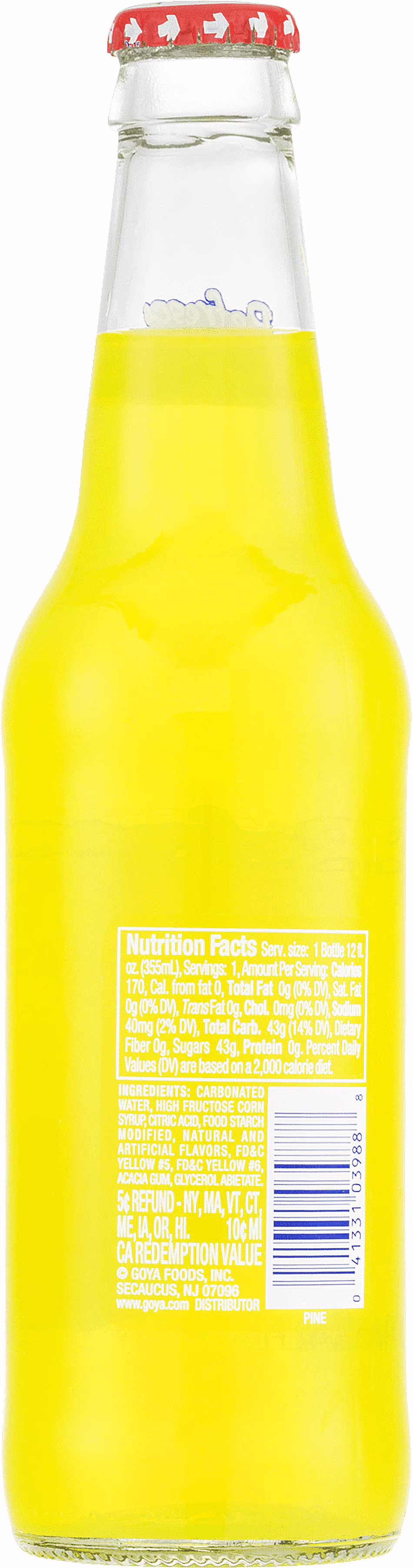 Goya Refresco Pineapple Soda, 12.0 FL OZ